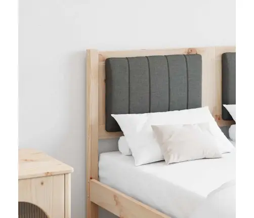 Polsterdatud Voodiots Peaga Pruun 120 Cm Tahke Mänd