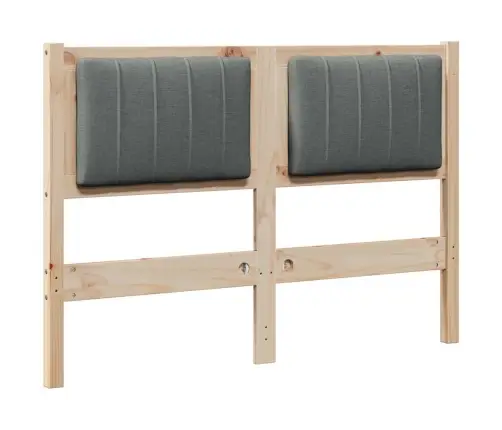 Polsterdatud Voodiots Peaga Pruun 120 Cm Tahke Mänd