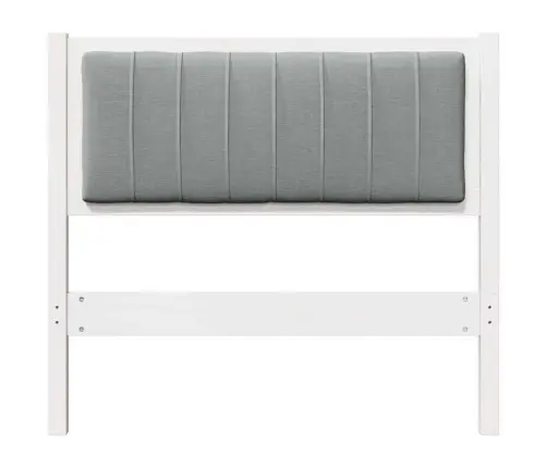 Mīkstināts Gultas Galvgalis Balts 90 Cm Ciets Priedes Koks Vidaxl