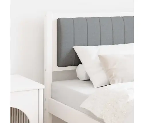 Polsterdatud Voodiots Peaga Valge 80 Cm Tahke Mänd