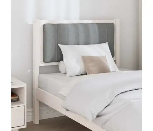 Polsterdatud Voodiots Peaga Valge 80 Cm Tahke Mänd