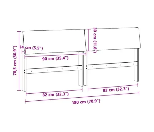 Mīkstināts Gultas Galvgalis Pelēkbrūna 180 Cm Vidaxl
