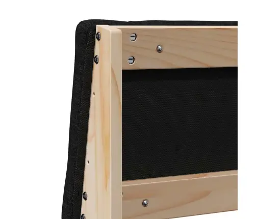 Apmušta Lovos Galvūgalis Juoda 150 Cm Kietos Pušies Mediena