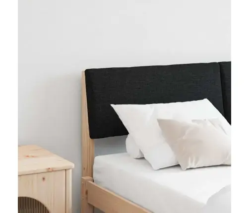 Polsterdatud Voodiots Must 140 Cm Tahke Mänd