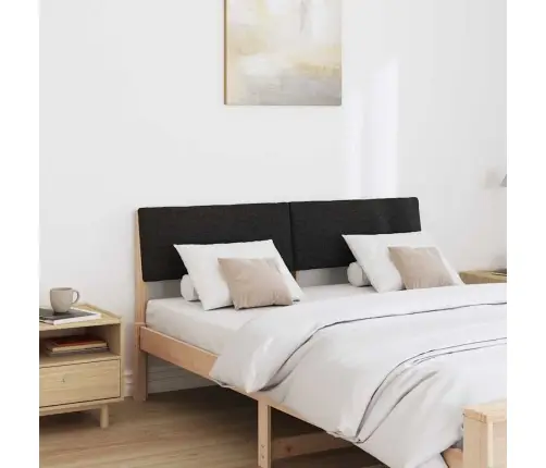 Polsterdatud Voodiots Must 140 Cm Tahke Mänd