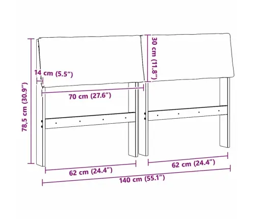 Mīkstināts Gultas Galvgalis Pelēkbrūna 140 Cm Vidaxl