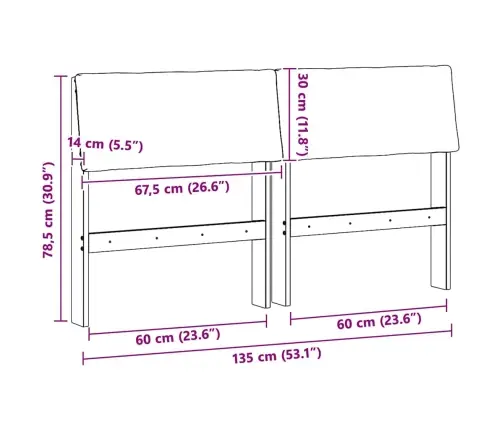 Mīkstināts Gultas Galvgalis Pelēkbrūna 135 Cm Vidaxl
