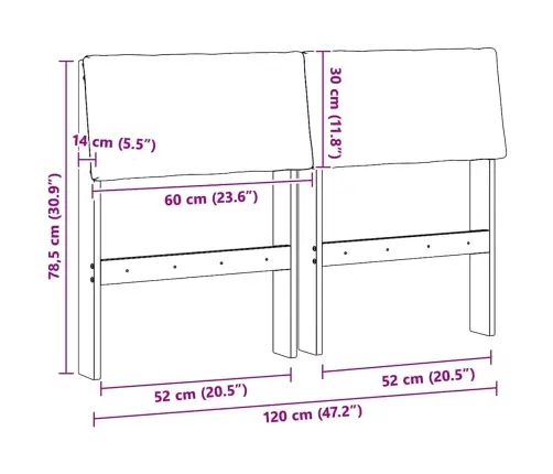 Polsterdatud Voodiots Tumehall 120 Cm Tahke Mänd Polsterdatud Voodiots Tumehall 120 Cm Tahke Mänd