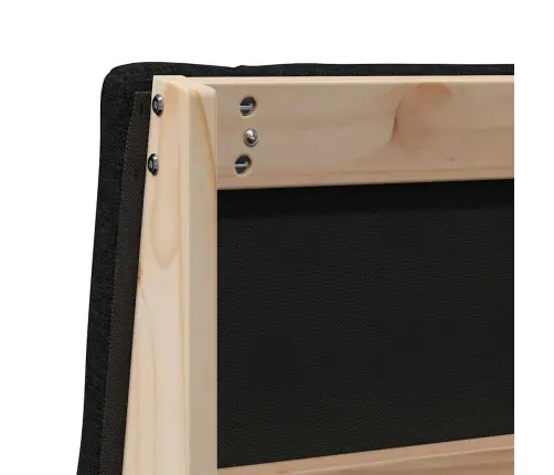 Mīkstināts Gultas Galvgalis Melna 100 Cm Ciets Priedes Koks Vidaxl