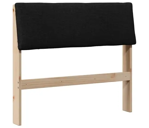 Mīkstināts Gultas Galvgalis Melna 100 Cm Ciets Priedes Koks Vidaxl