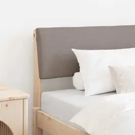 Polsterdatud Voodiots Pruunikashall 100 Cm Tahke Mänd