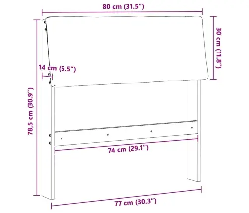 Mīkstināts Gultas Galvgalis Gaiši Pelēks 80 Cm Vidaxl