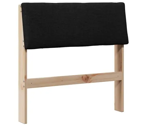 Mīkstināts Gultas Galvgalis Melna 75 Cm Ciets Priedes Koks Vidaxl