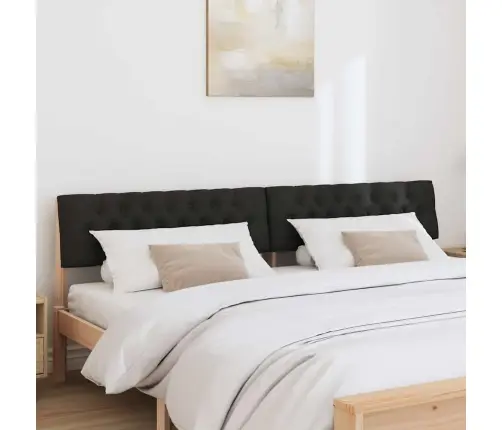 Polsterdatud Voodiots Must 200 Cm Tahke Mänd