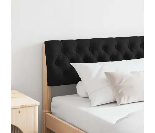 Mīkstināts Gultas Galvgalis Melna 180 Cm Ciets Priedes Koks Vidaxl