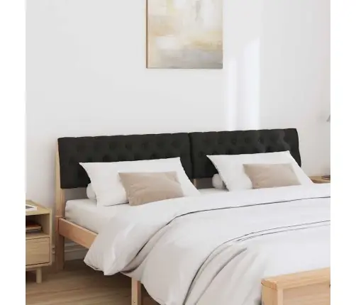 Mīkstināts Gultas Galvgalis Melna 180 Cm Ciets Priedes Koks Vidaxl