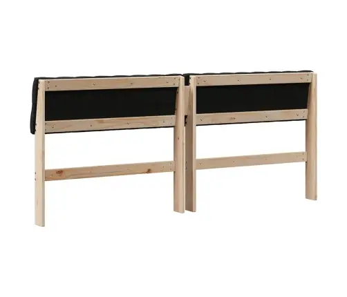 Mīkstināts Gultas Galvgalis Melna 180 Cm Ciets Priedes Koks Vidaxl