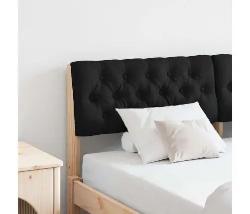 Polsterdatud Voodiots Must 140 Cm Tahke Mänd