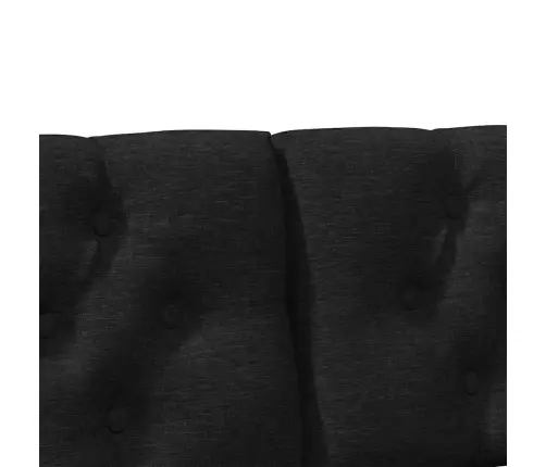 Polsterdatud Voodiots Must 120 Cm Tahke Mänd