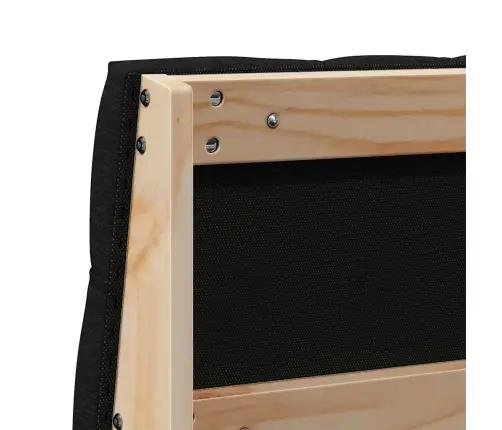 Polsterdatud Voodiots Must 120 Cm Tahke Mänd