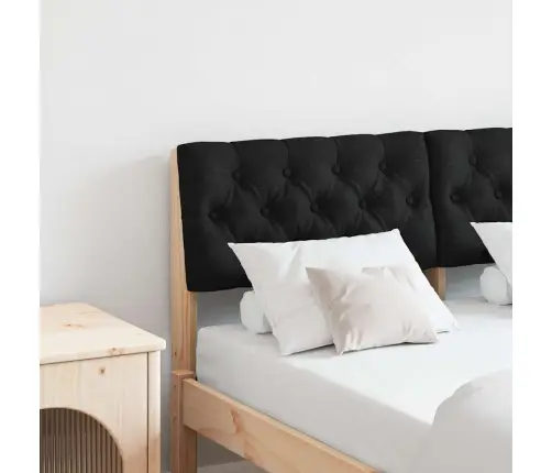 Polsterdatud Voodiots Must 120 Cm Tahke Mänd