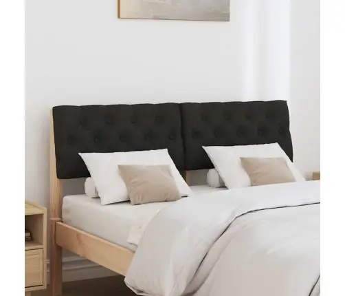 Polsterdatud Voodiots Must 120 Cm Tahke Mänd