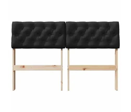 Polsterdatud Voodiots Must 120 Cm Tahke Mänd