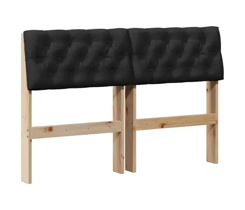 Polsterdatud Voodiots Must 120 Cm Tahke Mänd