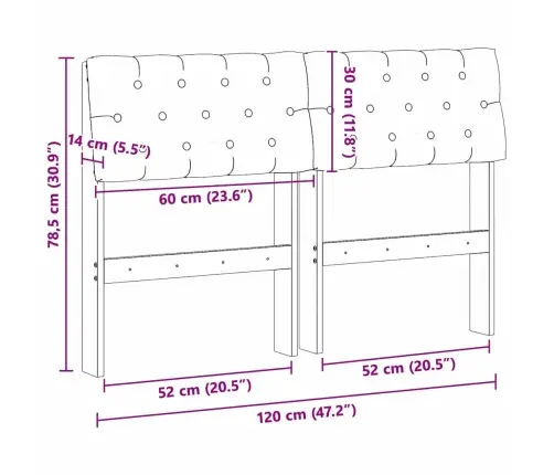 Polsterdatud Voodiots Must 120 Cm Tahke Mänd
