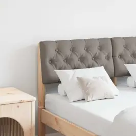 Polsterdatud Voodiots Pruunikashall 120 Cm Tahke Mänd