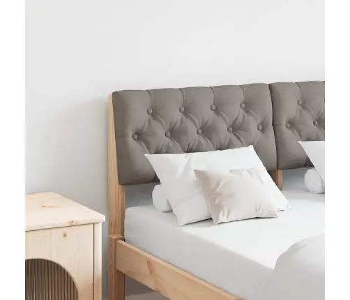 Polsterdatud Voodiots Pruunikashall 120 Cm Tahke Mänd