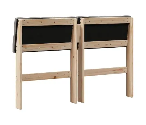 Polsterdatud Voodiots Pruunikashall 120 Cm Tahke Mänd