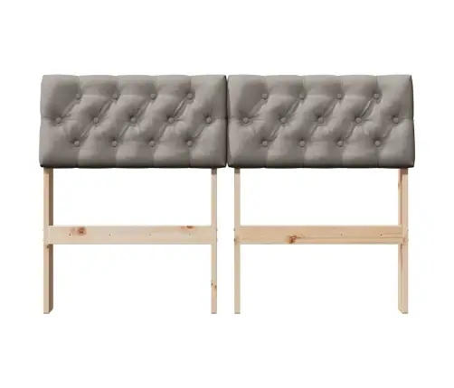 Polsterdatud Voodiots Pruunikashall 120 Cm Tahke Mänd