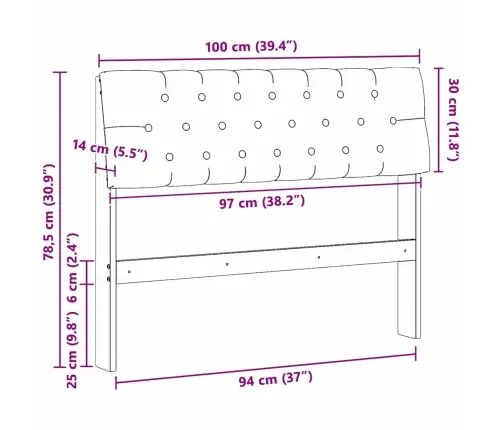 Mīkstināts Gultas Galvgalis Tumši Pelēks 100 Cm Vidaxl