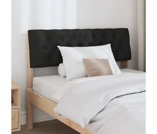 Mīkstināts Gultas Galvgalis Melna 100 Cm Ciets Priedes Koks Vidaxl