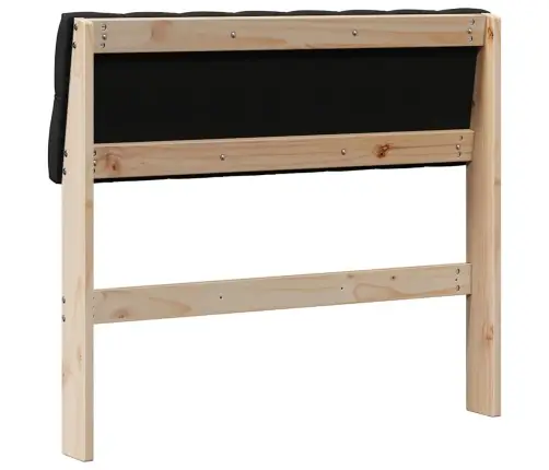 Polsterdatud Voodiots Must 90 Cm Tahke Mänd