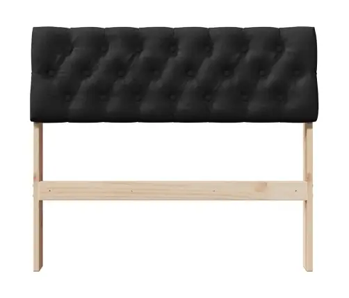 Polsterdatud Voodiots Must 90 Cm Tahke Mänd