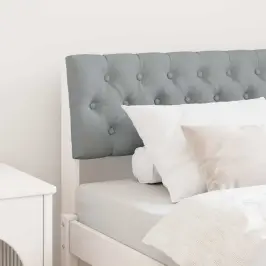 Polsterdatud Voodiots Helehall 90 Cm Tahke Mänd