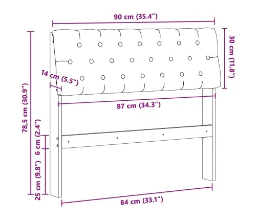 Mīkstināts Gultas Galvgalis Gaiši Pelēks 90 Cm Vidaxl