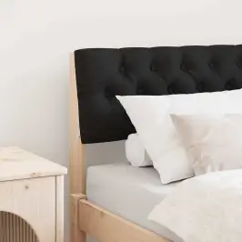 Mīkstināts Gultas Galvgalis Melna 75 Cm Ciets Priedes Koks Vidaxl