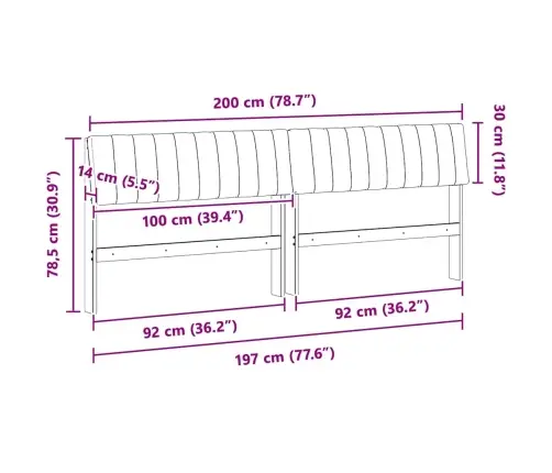 Mīkstināts Gultas Galvgalis Tumši Pelēks 200 Cm Vidaxl