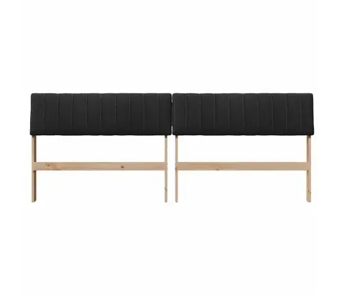 Polsterdatud Voodiots Must 200 Cm Tahke Mänd