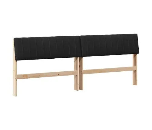 Polsterdatud Voodiots Must 200 Cm Tahke Mänd