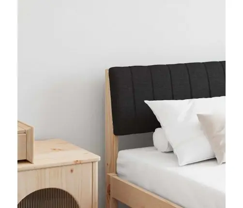 Mīkstināts Gultas Galvgalis Melna 180 Cm Ciets Priedes Koks Vidaxl