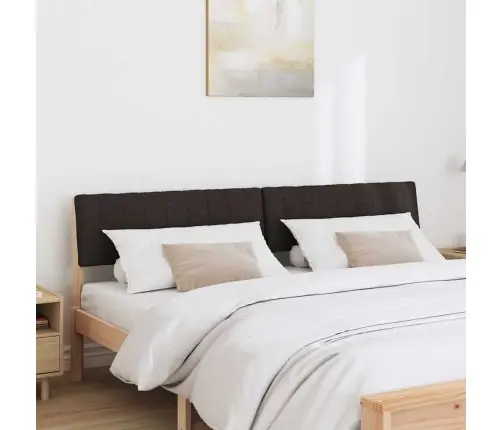 Mīkstināts Gultas Galvgalis Melna 180 Cm Ciets Priedes Koks Vidaxl