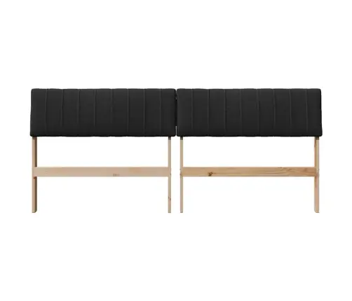 Mīkstināts Gultas Galvgalis Melna 180 Cm Ciets Priedes Koks Vidaxl