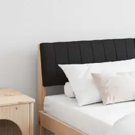 Mīkstināts Gultas Galvgalis Melna 150 Cm Ciets Priedes Koks Vidaxl