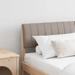 Apmušta Lovos Galvūgalis Taupe 150 Cm Kietos Pušies Mediena