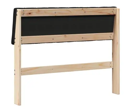 Polsterdatud Voodiots Must 100 Cm Tahke Mänd