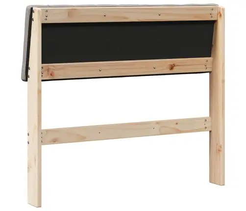 Mīkstināts Gultas Galvgalis Pelēkbrūna 90 Cm Ciets Priedes Koks Vidaxl